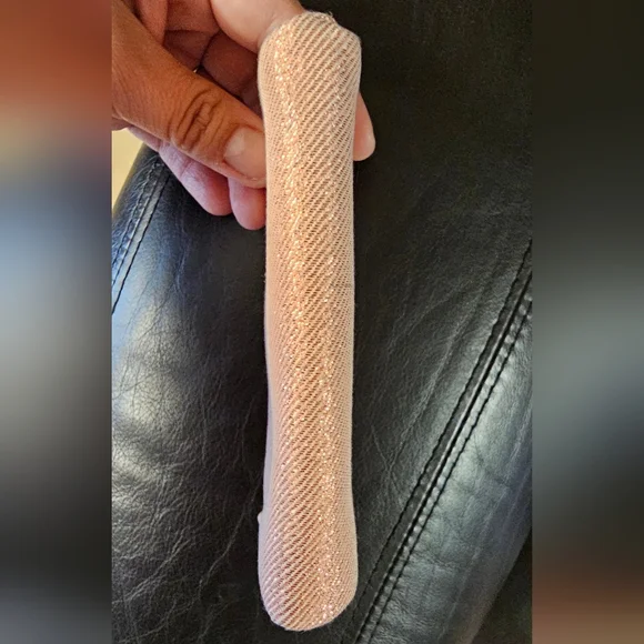 Coach Pink Shimmer zipper coin Pouch with Flower charm pull Rosegold NWOT - Picture 7 of 16